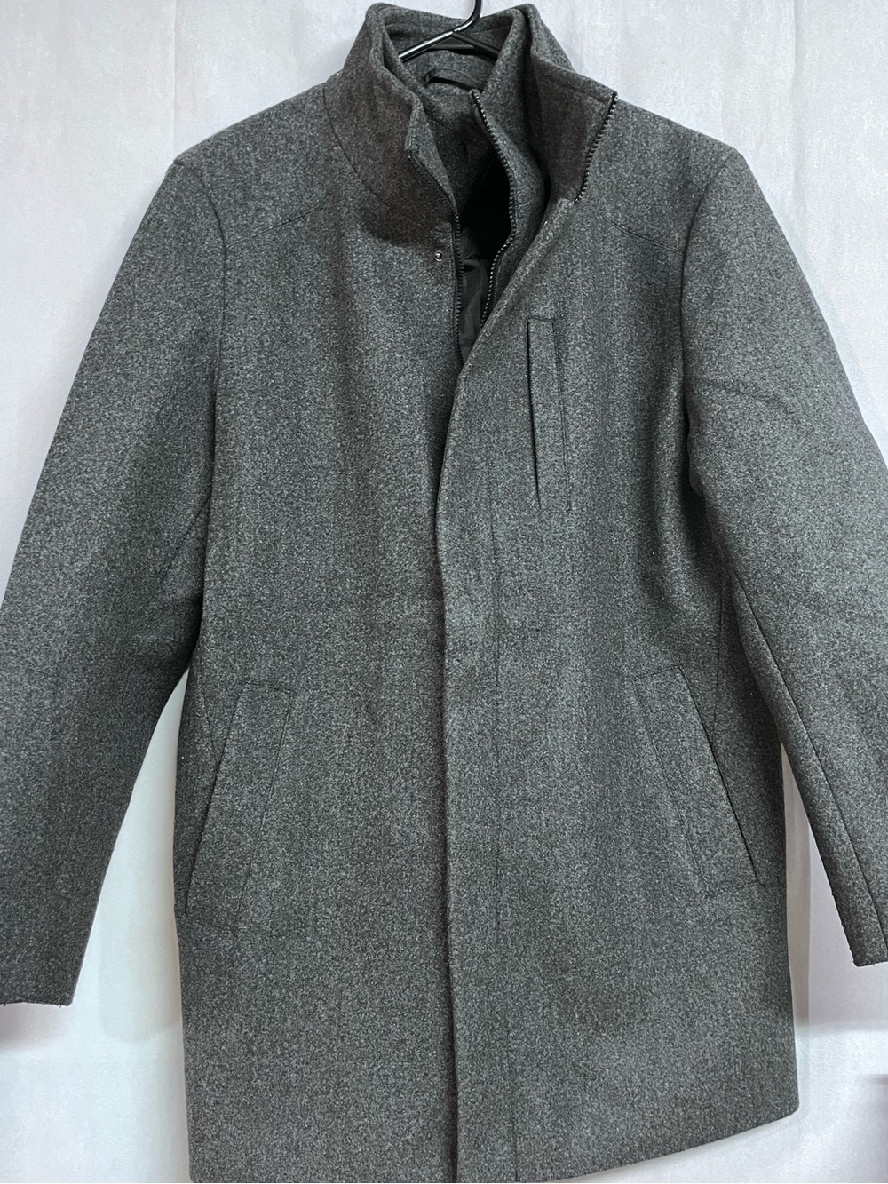 Vince Camuto Men's Charcoal Gray Wool-Blend Trench Coat NWOT